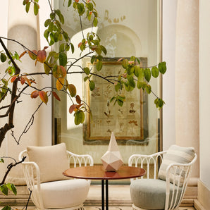 Grace 61732 Outdoor Lounge Chair - Alabaster White / Fabric A (Leslie 006) / Fabric A (Leslie Stripe 020)