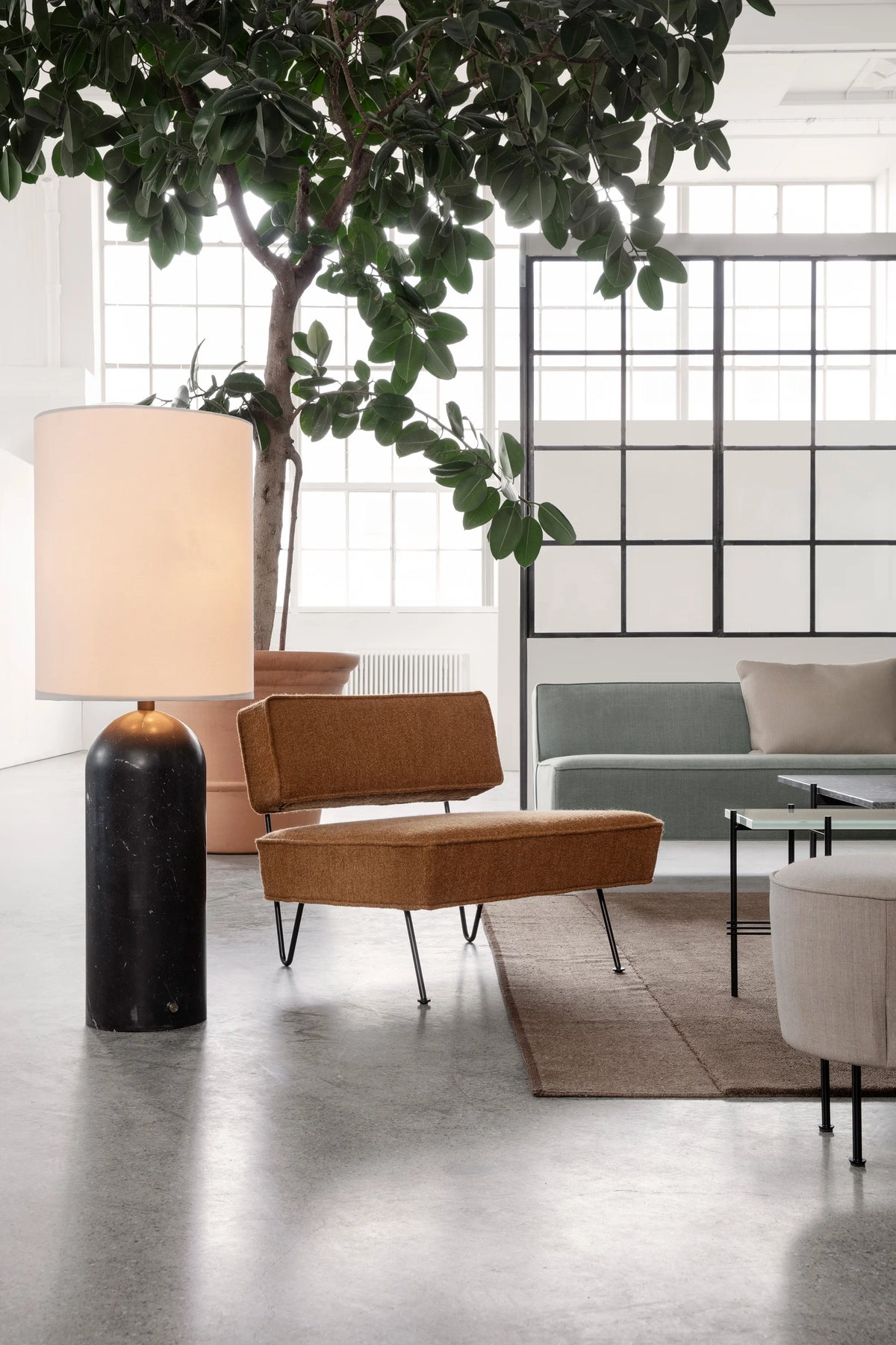 Gravity 10151178 XL High Floor Lamp - Emerald Marble/Canvas-5