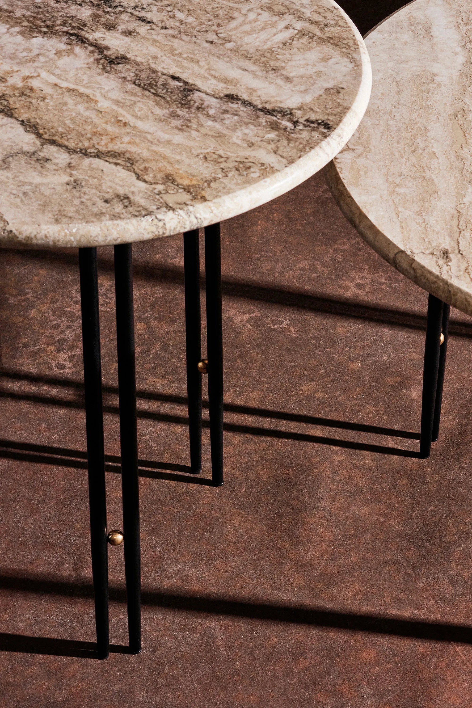 Ioi 10129139 Side Table - Black Semi Matt/Brass Sphere/Ripple Beige-3