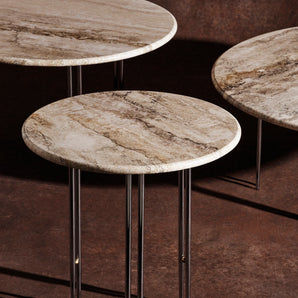 Ioi 10129139 Side Table - Black Semi Matt/Brass Sphere/Ripple Beige