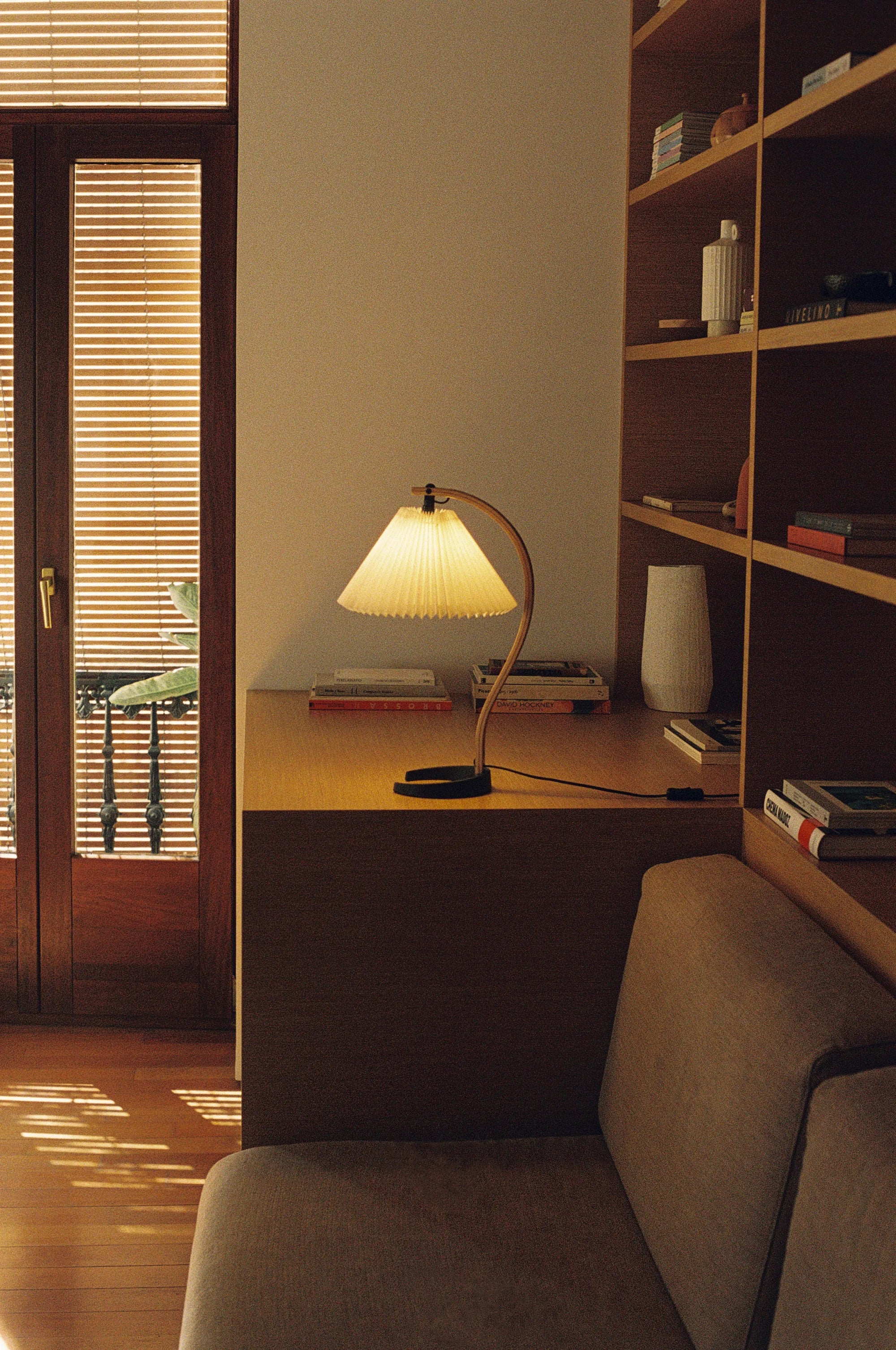 Timberline Table Lamp - Oak/Birch/White Canvas-5