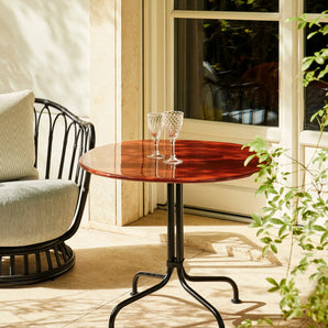 Carmel 10137218 Bistro Dining Table - Black Semi Matt/Rock Red