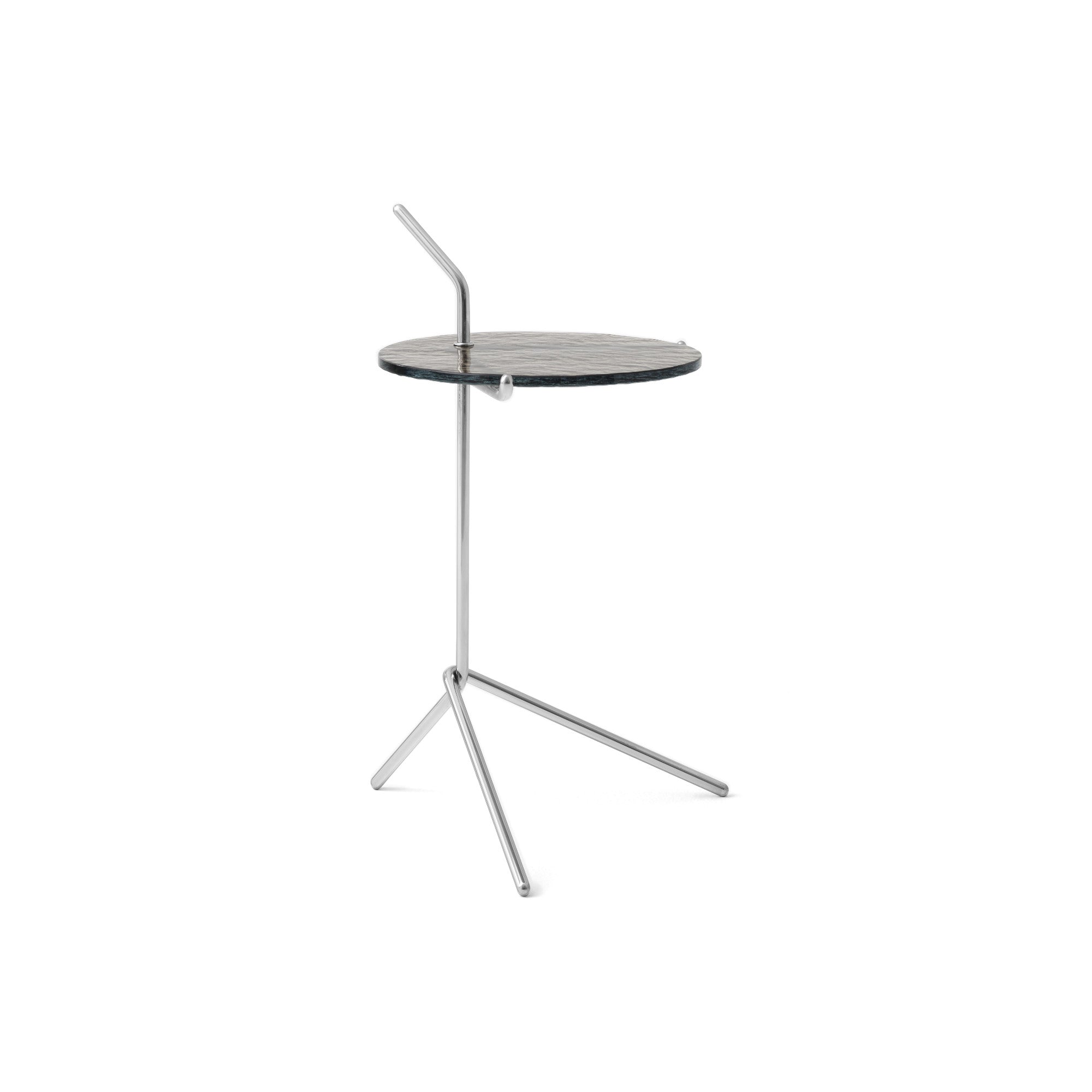 Halten SH9 Side Table - Polished Stainless Steel/Smoked Glass-1