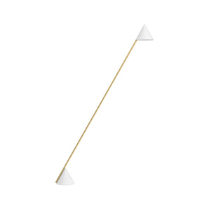 Hat Light Cone Down Floor Lamp - White/Brass