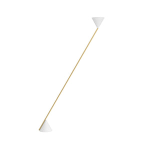 Hat Light Cone Up Floor Lamp - White/Brass