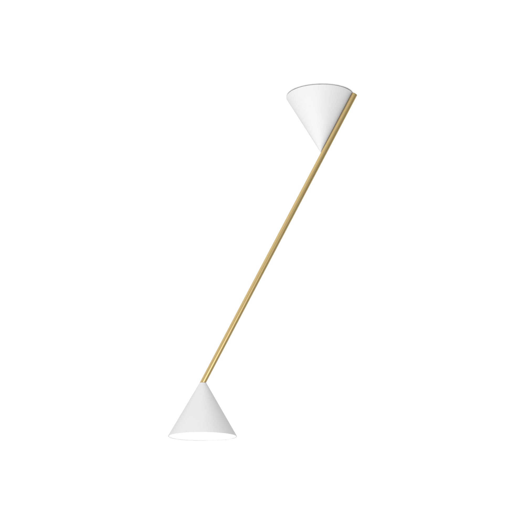 Hat Light Short Ceiling Lamp - White/Brass