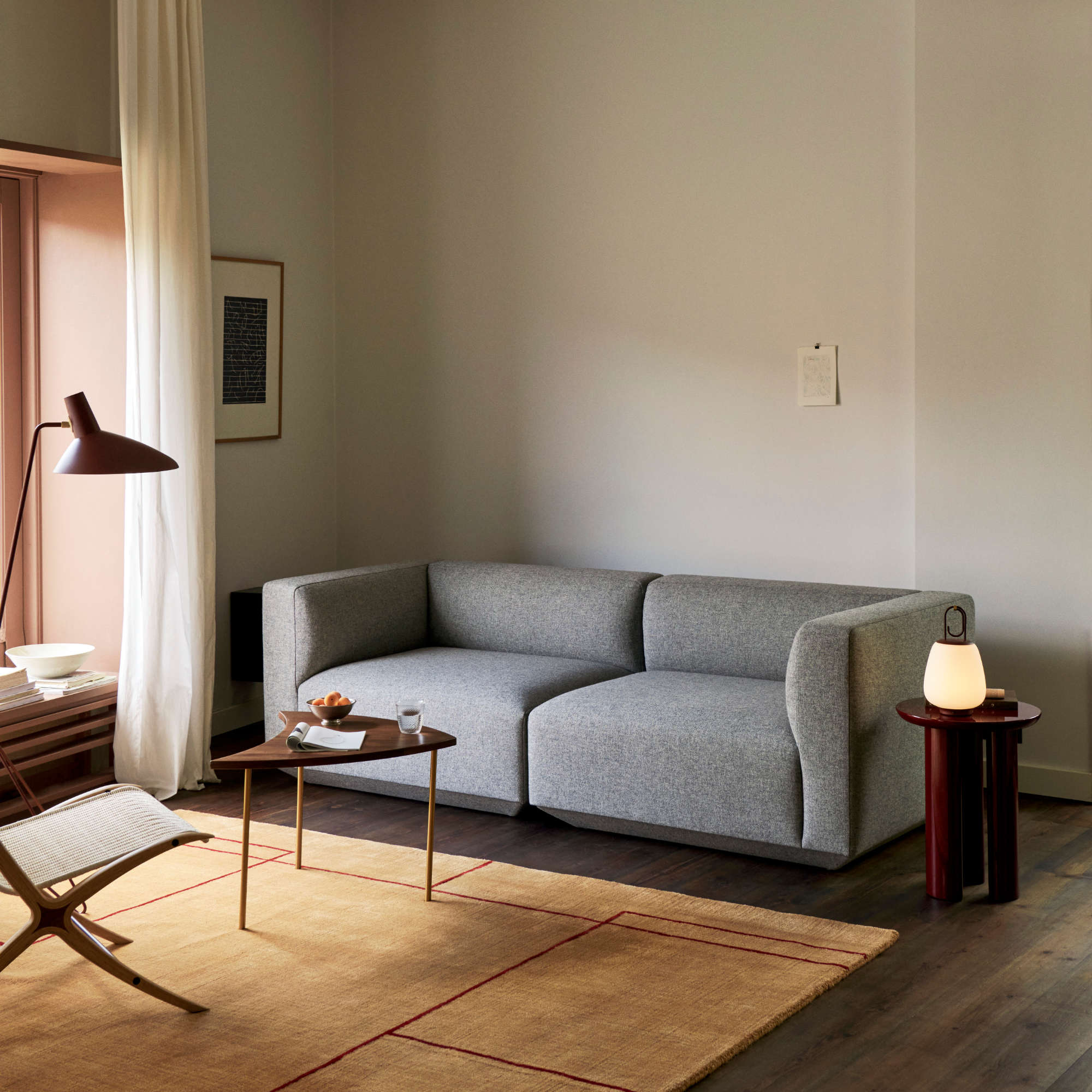 Pinwheel HM7 Side Table - Brass/Oiled Walnut-6