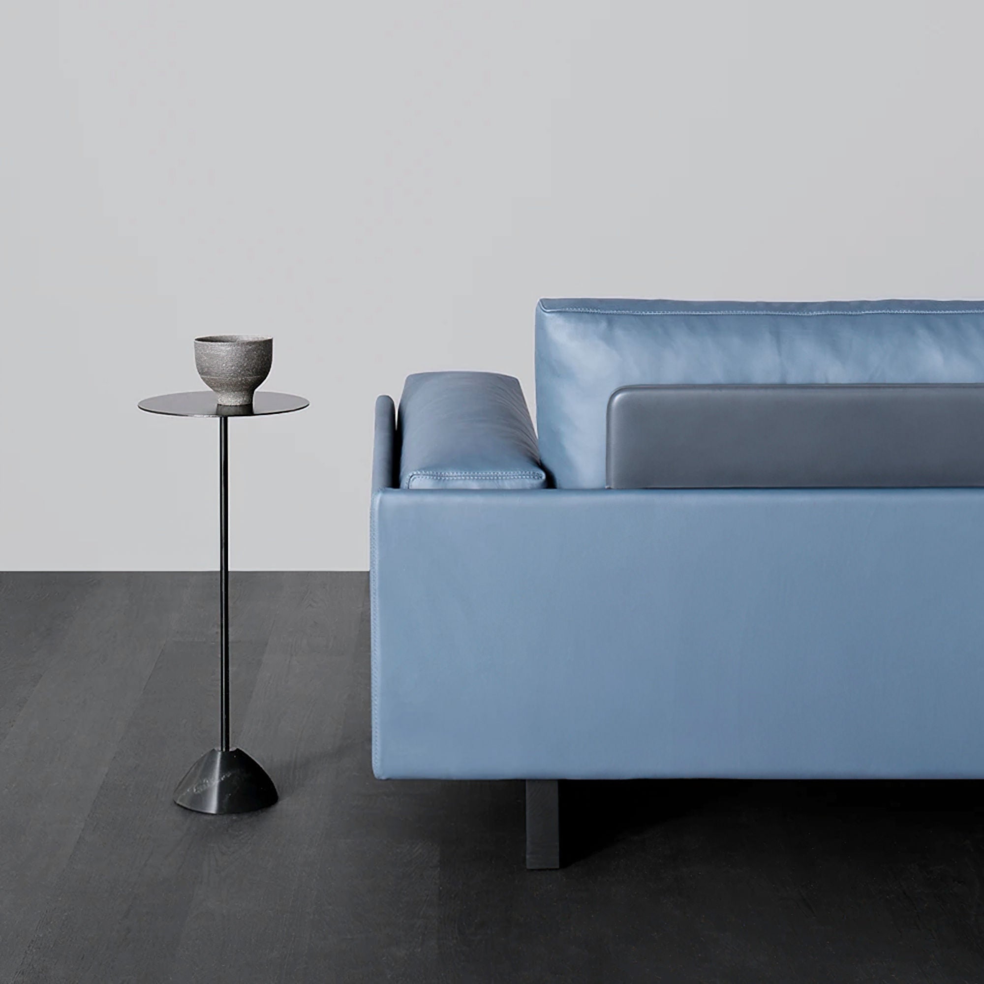 Hourglass T533 Side Table - Sahara Noir Marble/Stained Ash