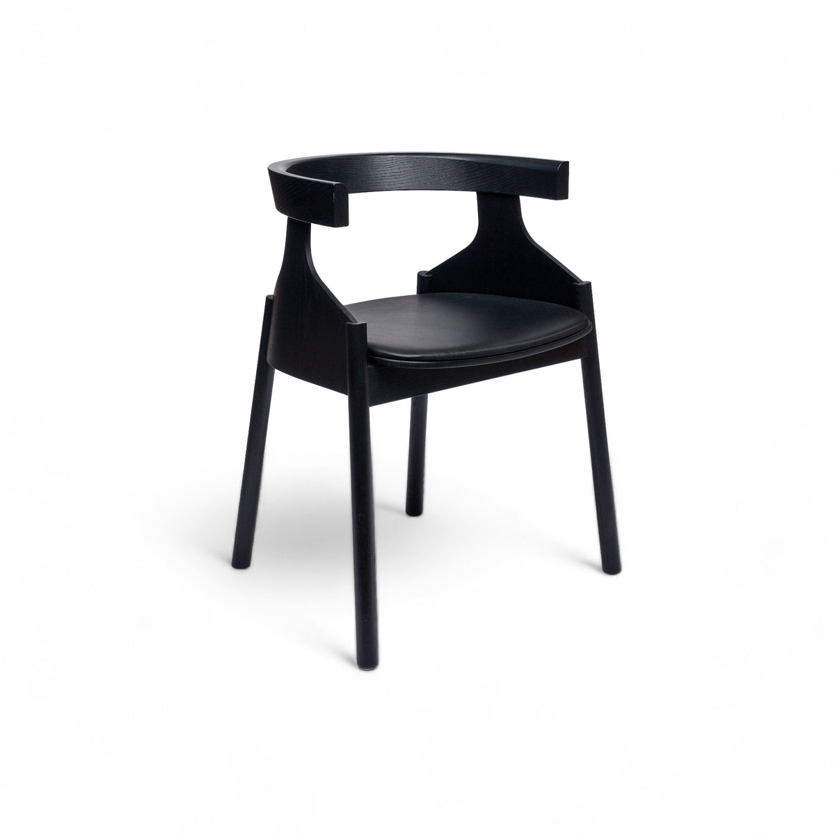 Howdoyoudo Dining Chair – 58x74 / Wood (Black) / Leather Elmosoft 3 (Black 99999)-1