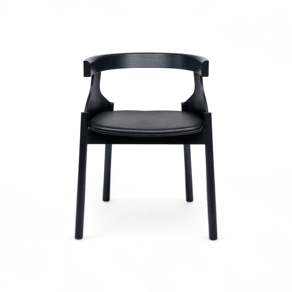 Howdoyoudo Dining Chair – 58x74 / Wood (Black) / Leather Elmosoft 3 (Black 99999)-3