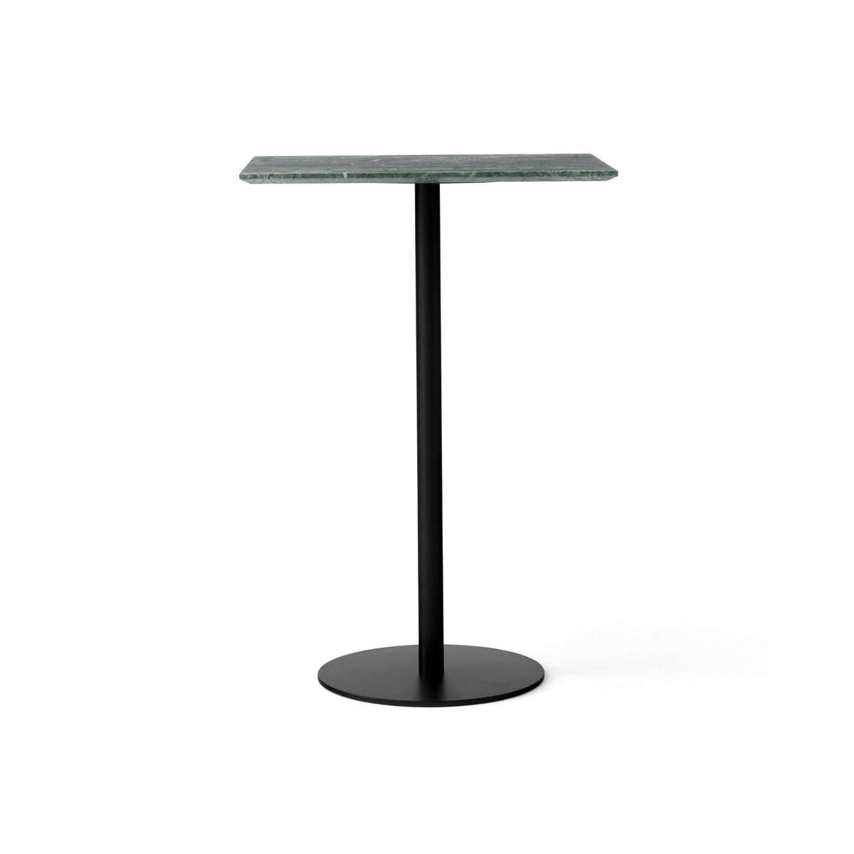 In Between Bar Table – 70x60x102 / Steel (Black) / Marble (Verde Guatemala)-1