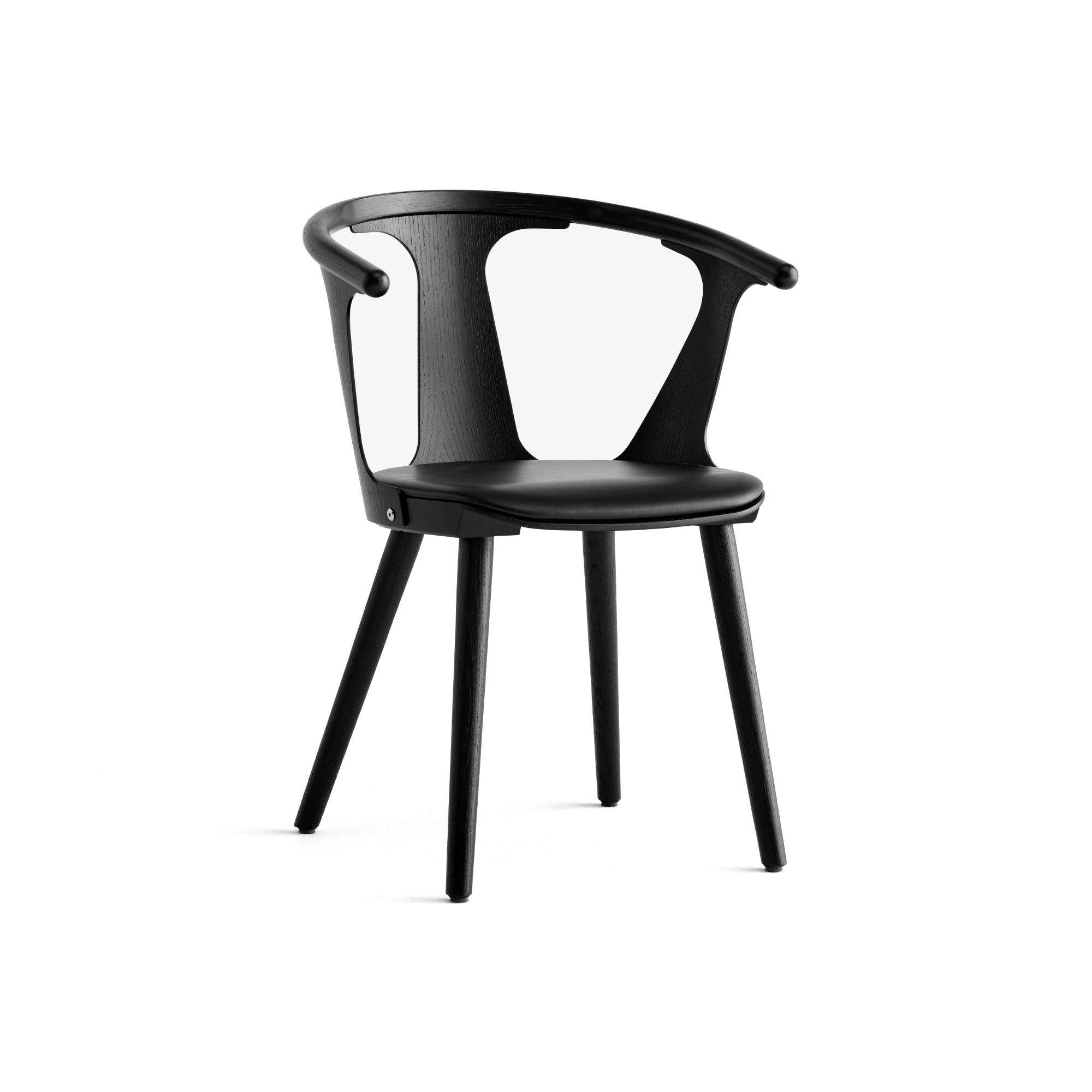 In Between SK2 Dining Chair - Black Lacquered Oak/Leather (Noble Aniline Black)-1