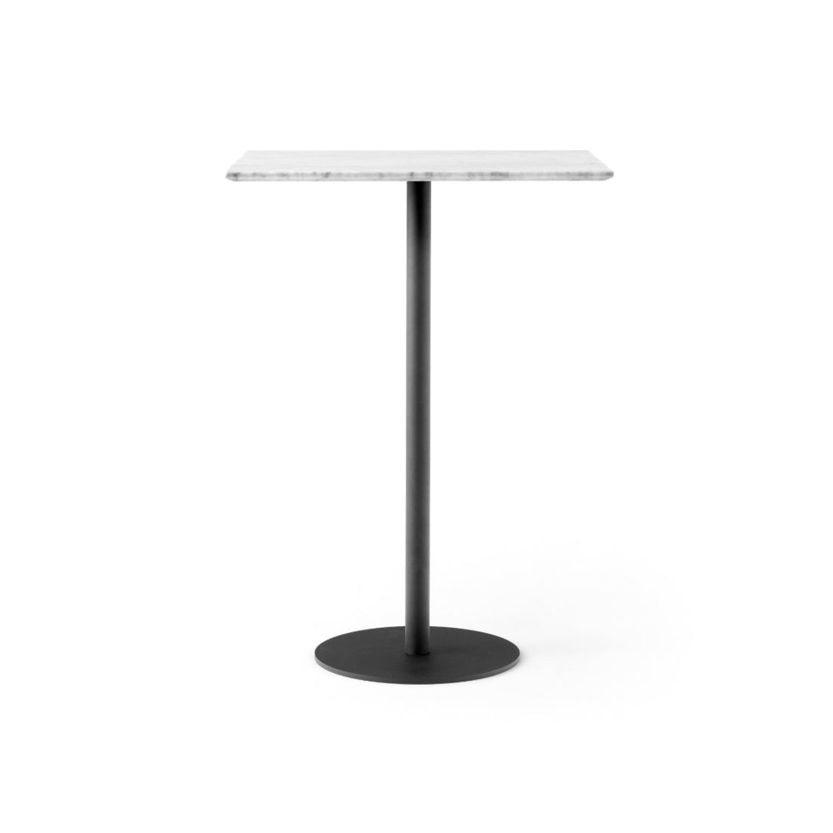 In Between Bar Table – 60x102 / Steel (Black) / Marble (Bianco Carrara)-1