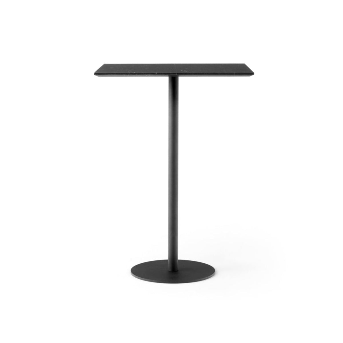 In Between Bar Table – 60x70x102 / Steel (Black) / Marble (Nero Marquina)-1