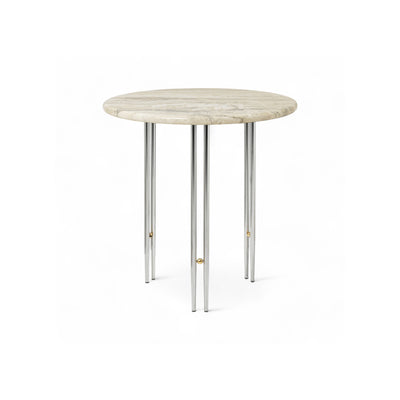 Ioi 10129140 Side Table - Chrome/Brass/Rippled Beige