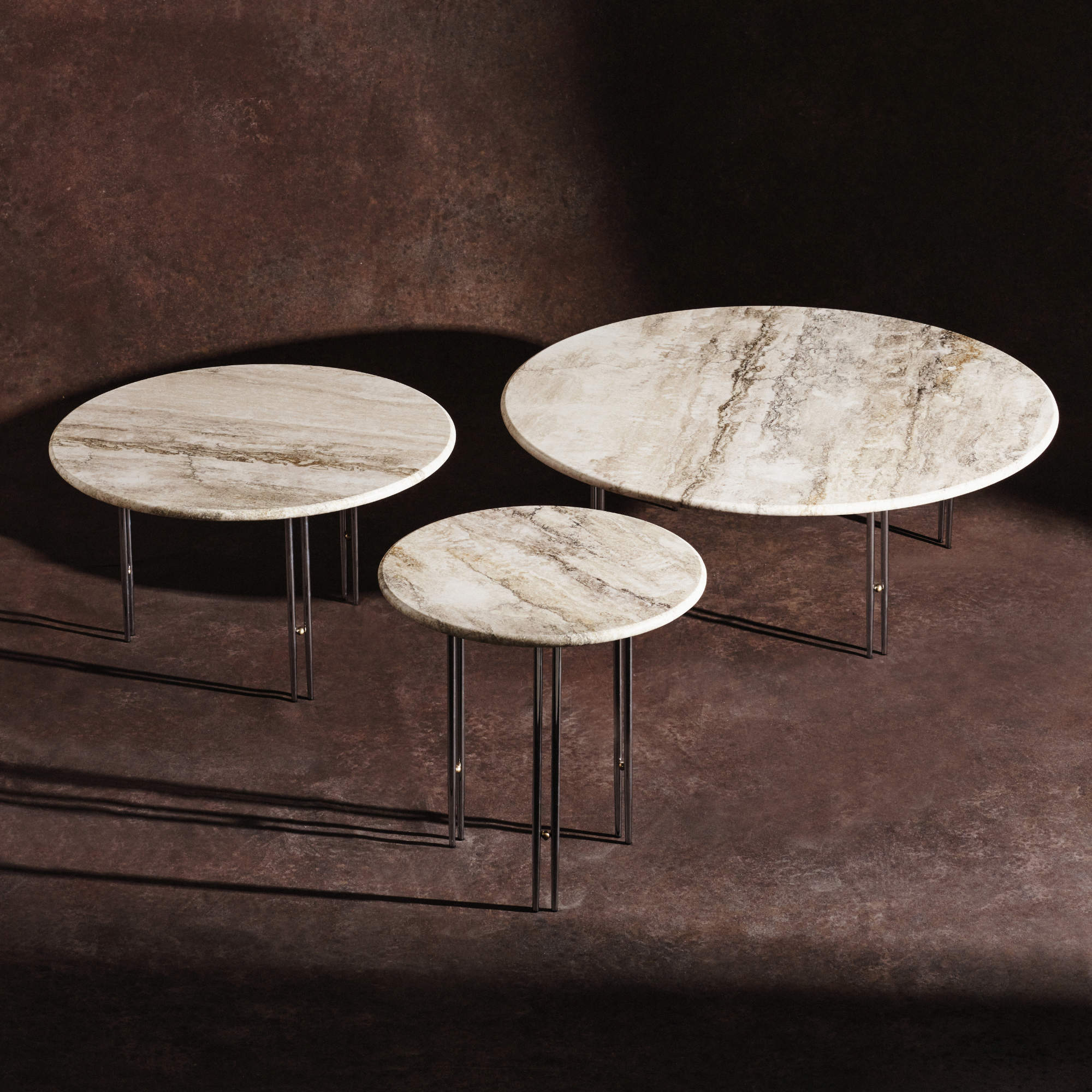 Ioi 10129140 Side Table - Chrome/Brass/Rippled Beige