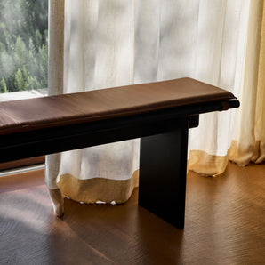 Ita OS5 Bench - Dark Stained Oak/Leather (Cognac Noble Aniline)