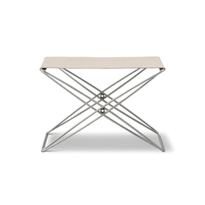 JG 6565 Folding Stool - Stainless Steel/Natural Canvas