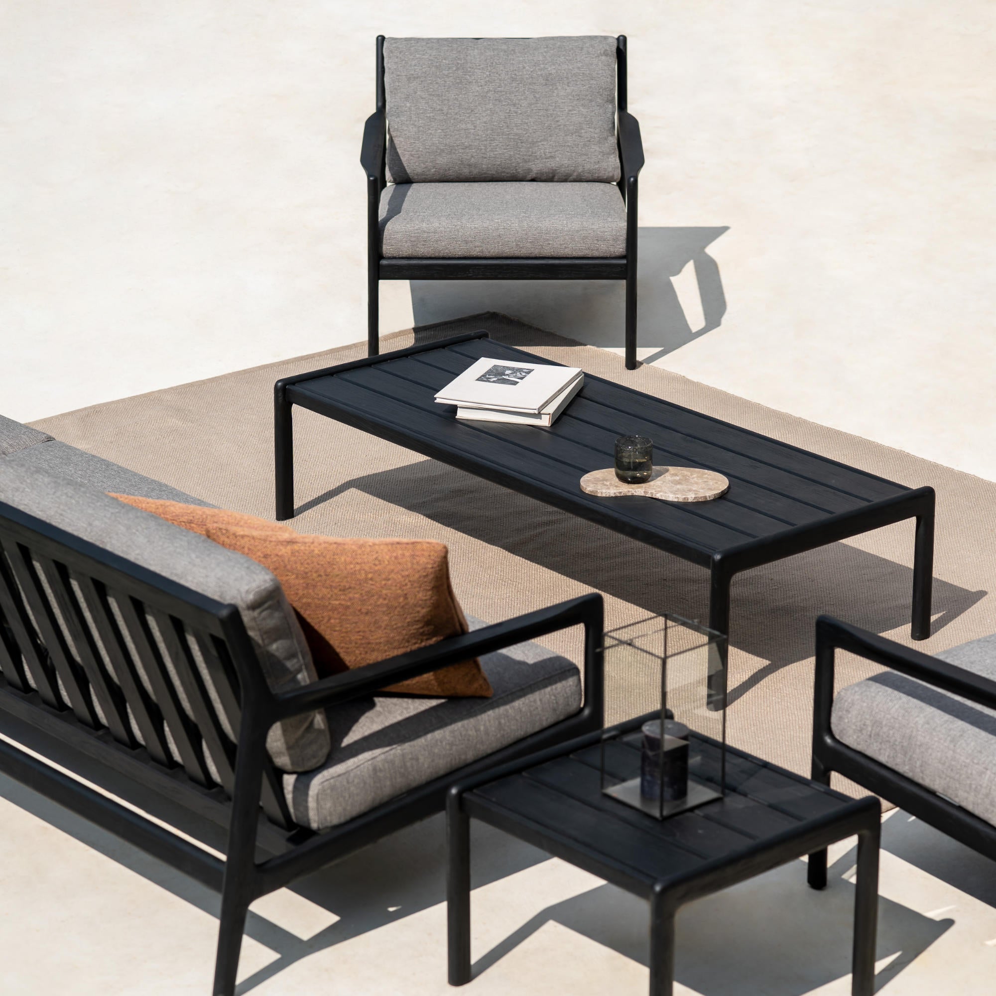 Jack 10245 Outdoor Coffee Table - Varnished Teak Black-2