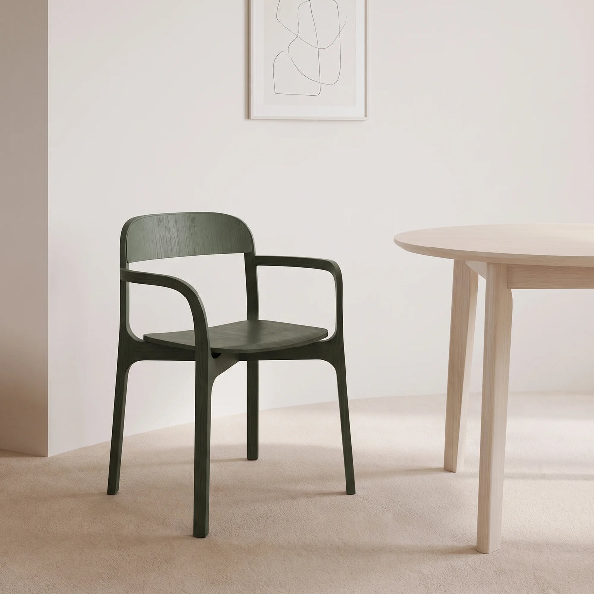 Contorna 05C0N13 Dining Chair - Olive  Green