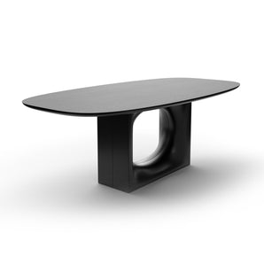 Holo 01HOL18 Dining Table - Exclusive Onyx Black/Black Oak Effect