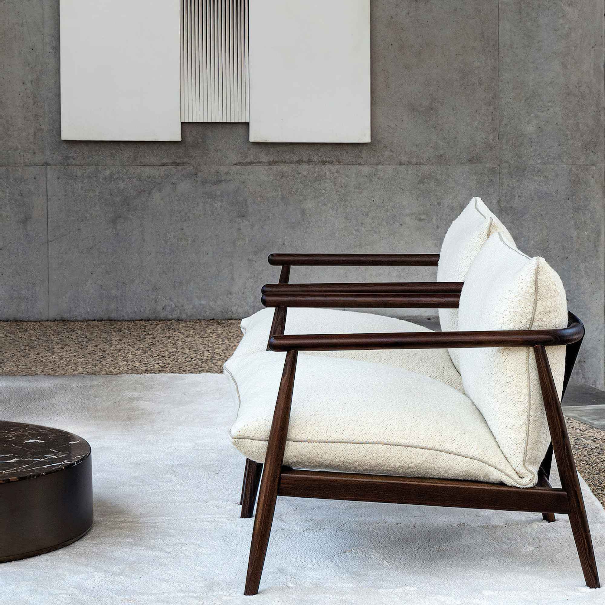 Karin 001010 Armchair - Fabric H (Sherpa 01 Bianco)