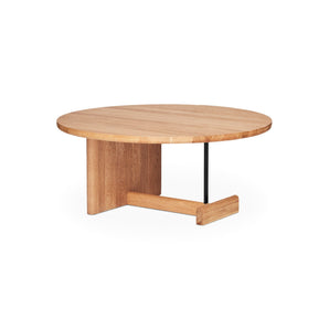 Koku Round 35 Low Coffee Table - Lacquered Oak