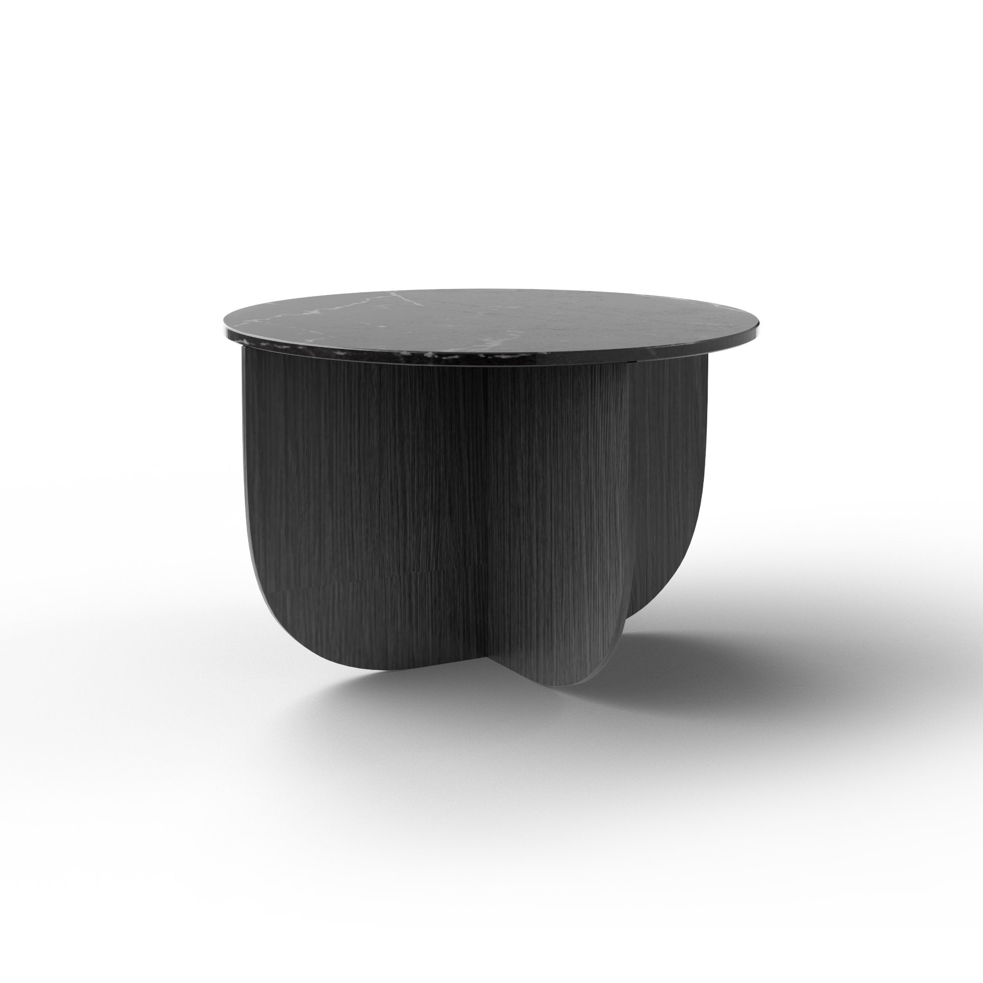 Mil 9095 Side Table - Graphite Brushed Oak/Marquina Marble-1