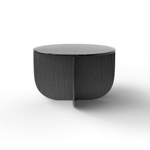 Mil 9095 Side Table - Graphite Brushed Oak/Marquina Marble