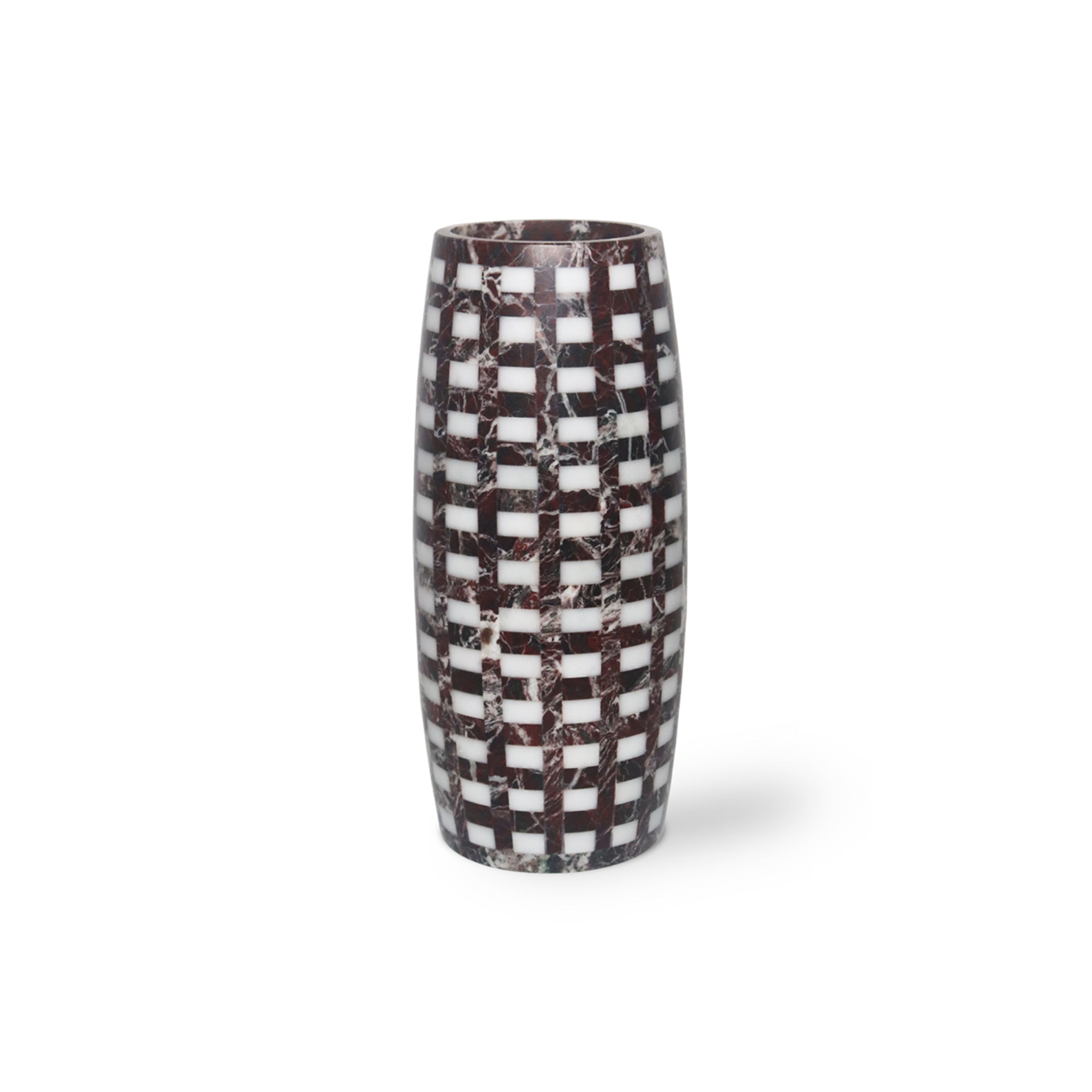 Lace High Vase - Rosso Levanto/Arabescato-1