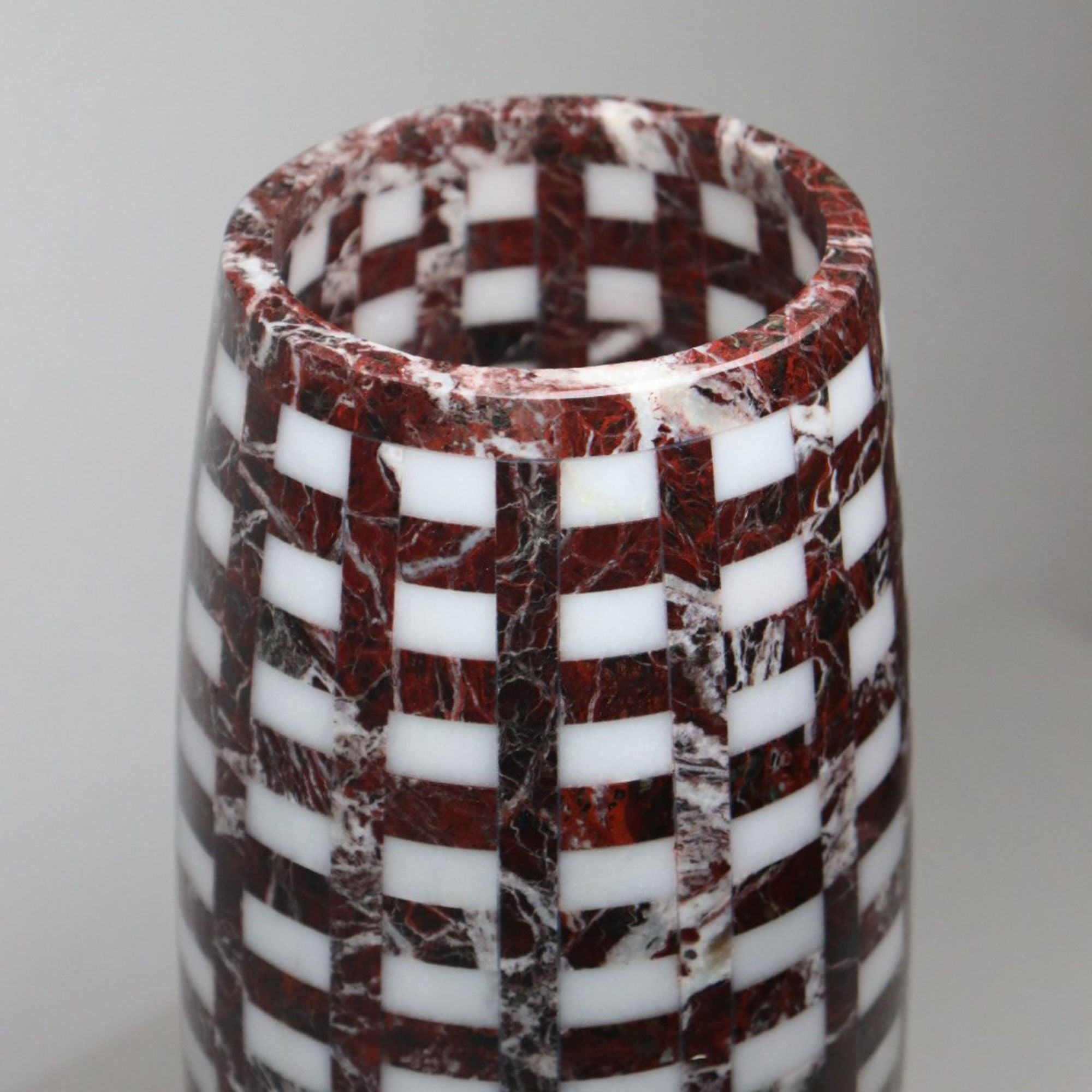 Lace High Vase - Rosso Levanto/Arabescato-2