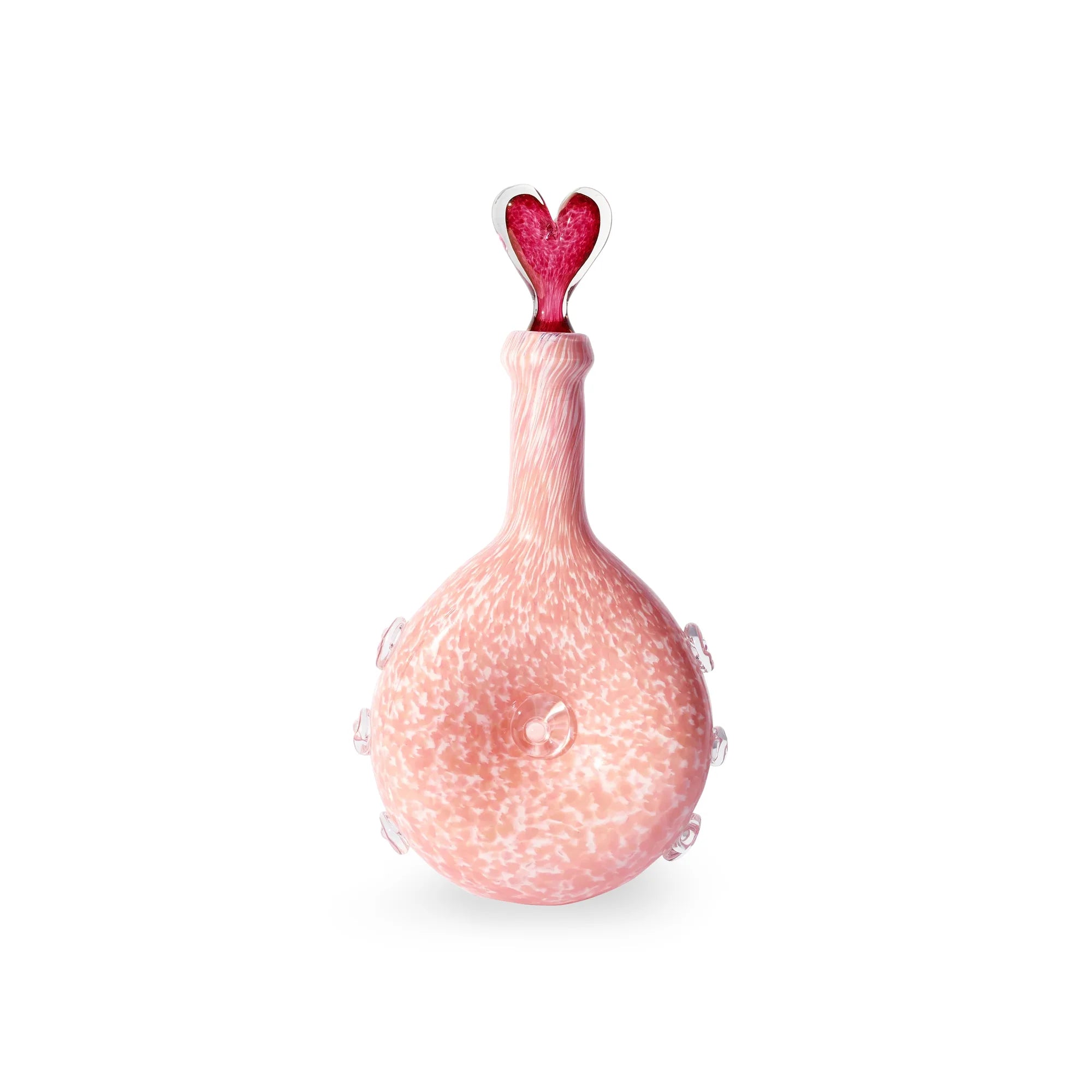 Amour Glass with Heart Lid Carafe - Pink-1