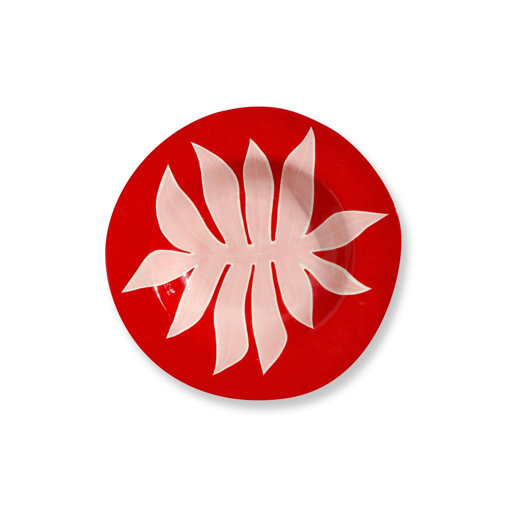 Leaf Dinner Plate - Red and Pink-1