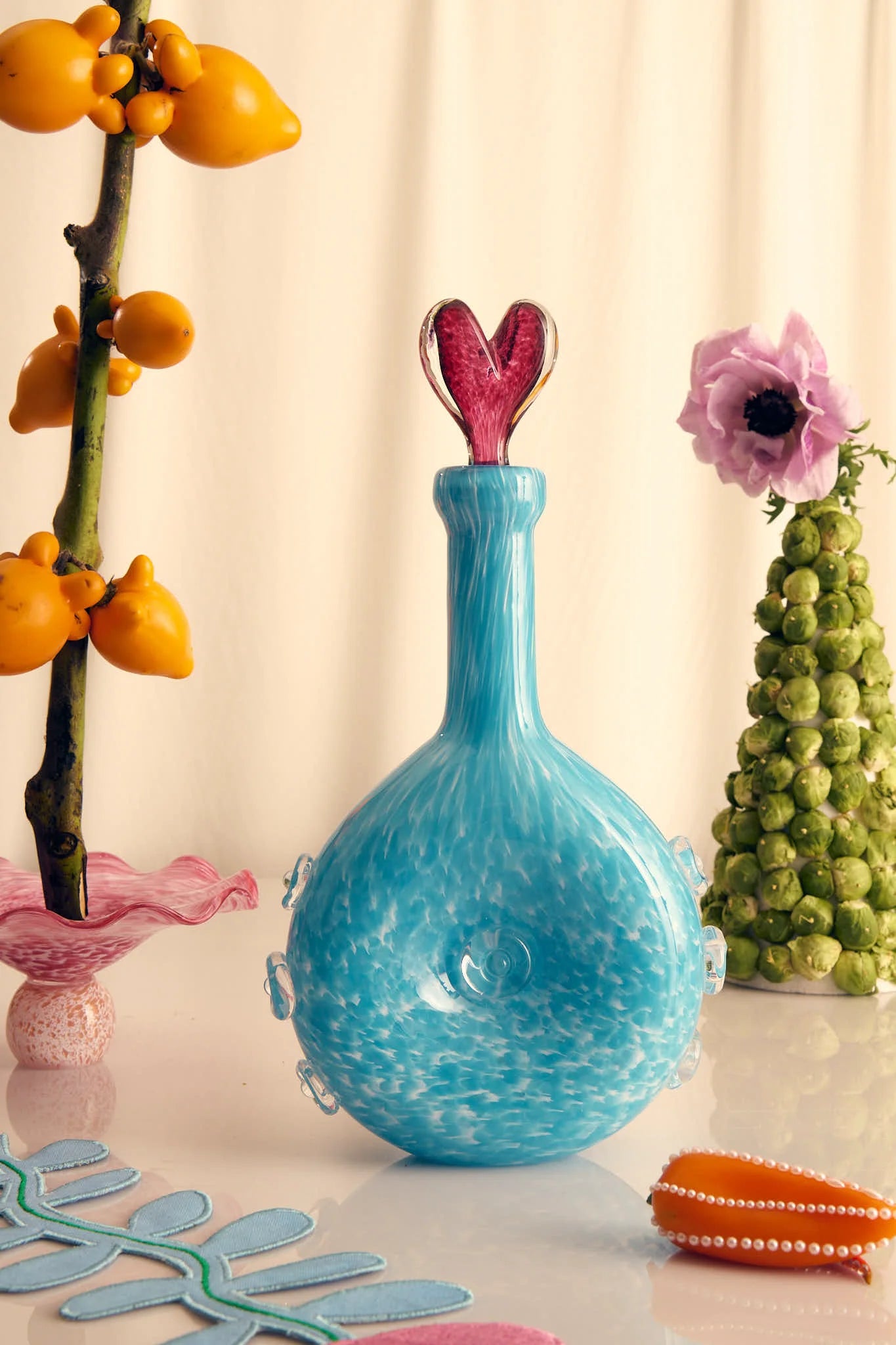 Amour Glass Carafe - Blue-2
