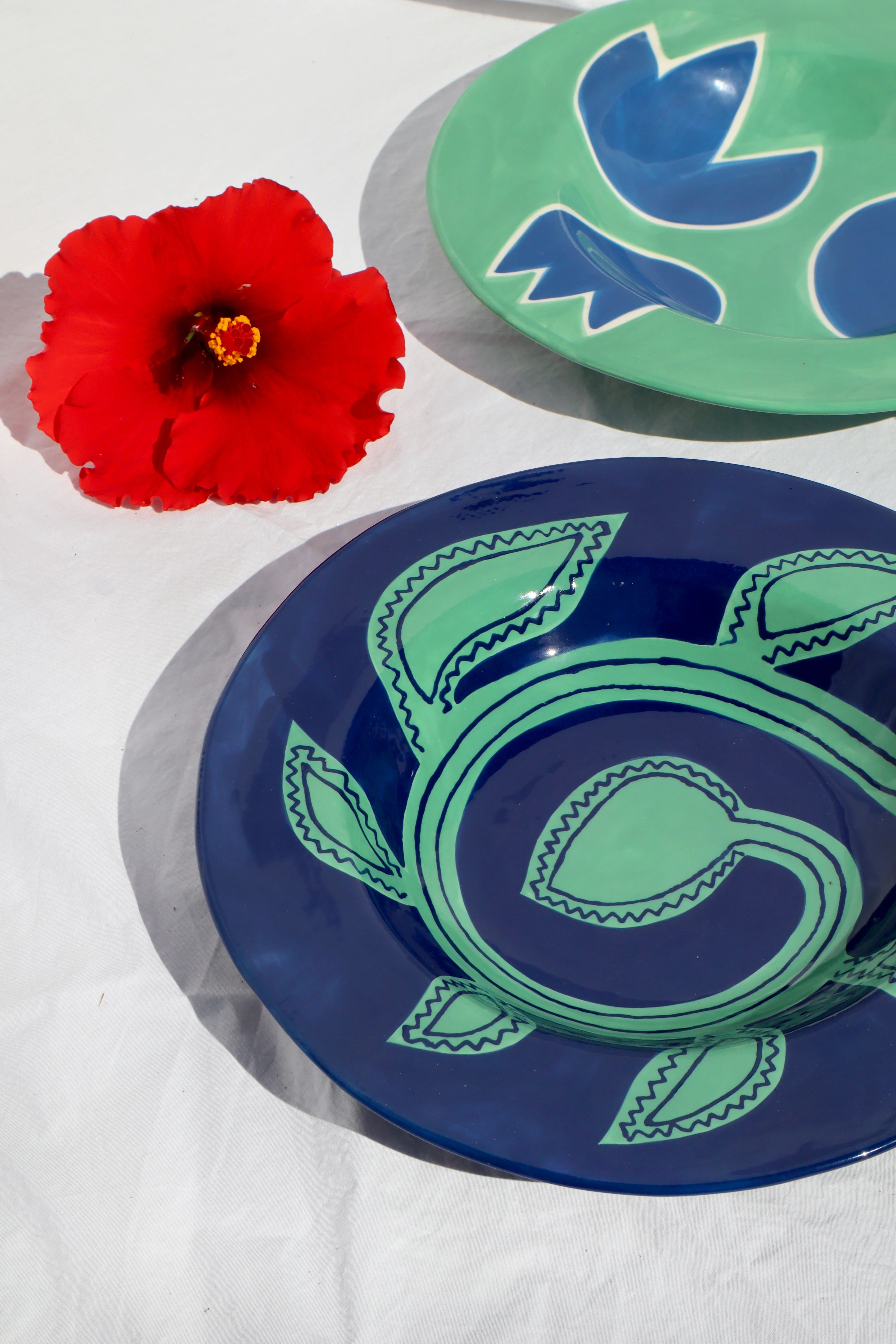 Patricia Dinner Plate - Green and Blue-2