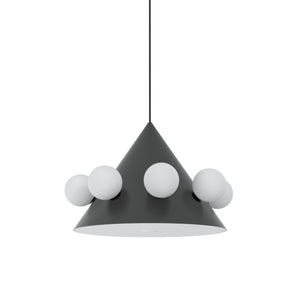 Large Cone with Globes Pendant Lamp - Black