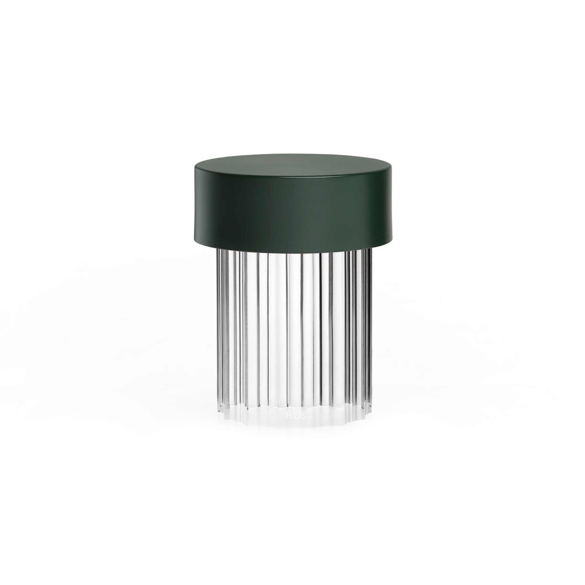 Last Order Fluted Portable Table Lamp - Matt Green-1