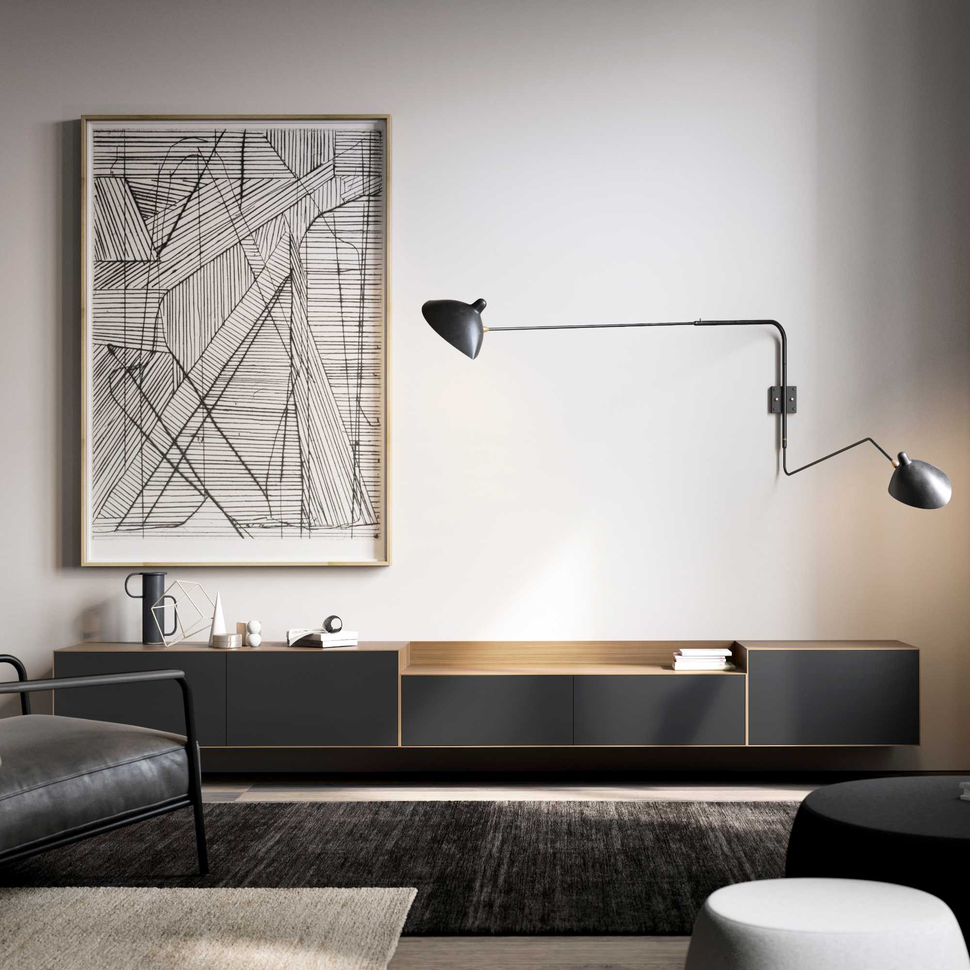Lauki 57 TV Unit - Walnut/Graphite-3