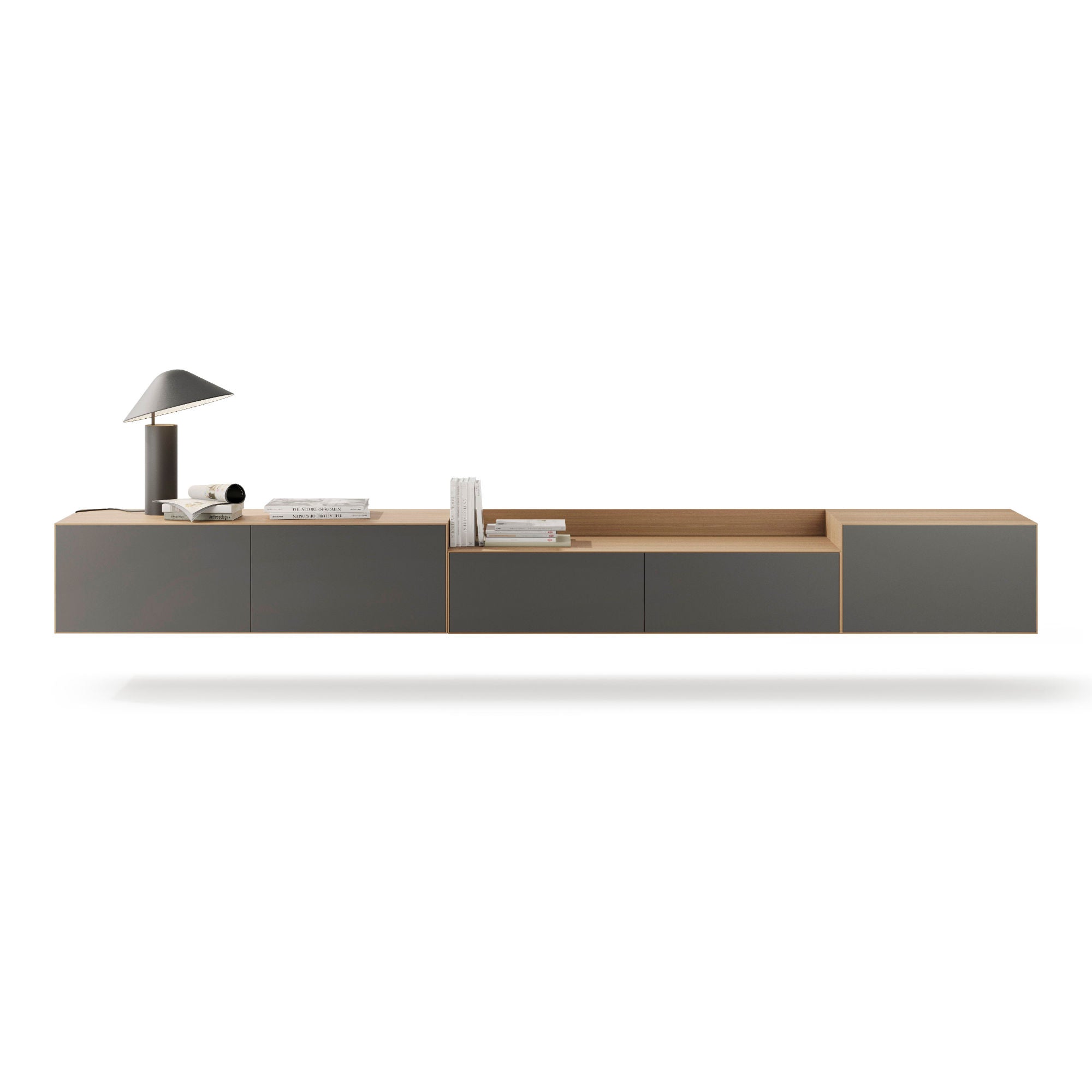 Lauki 57 TV Unit - Walnut/Graphite