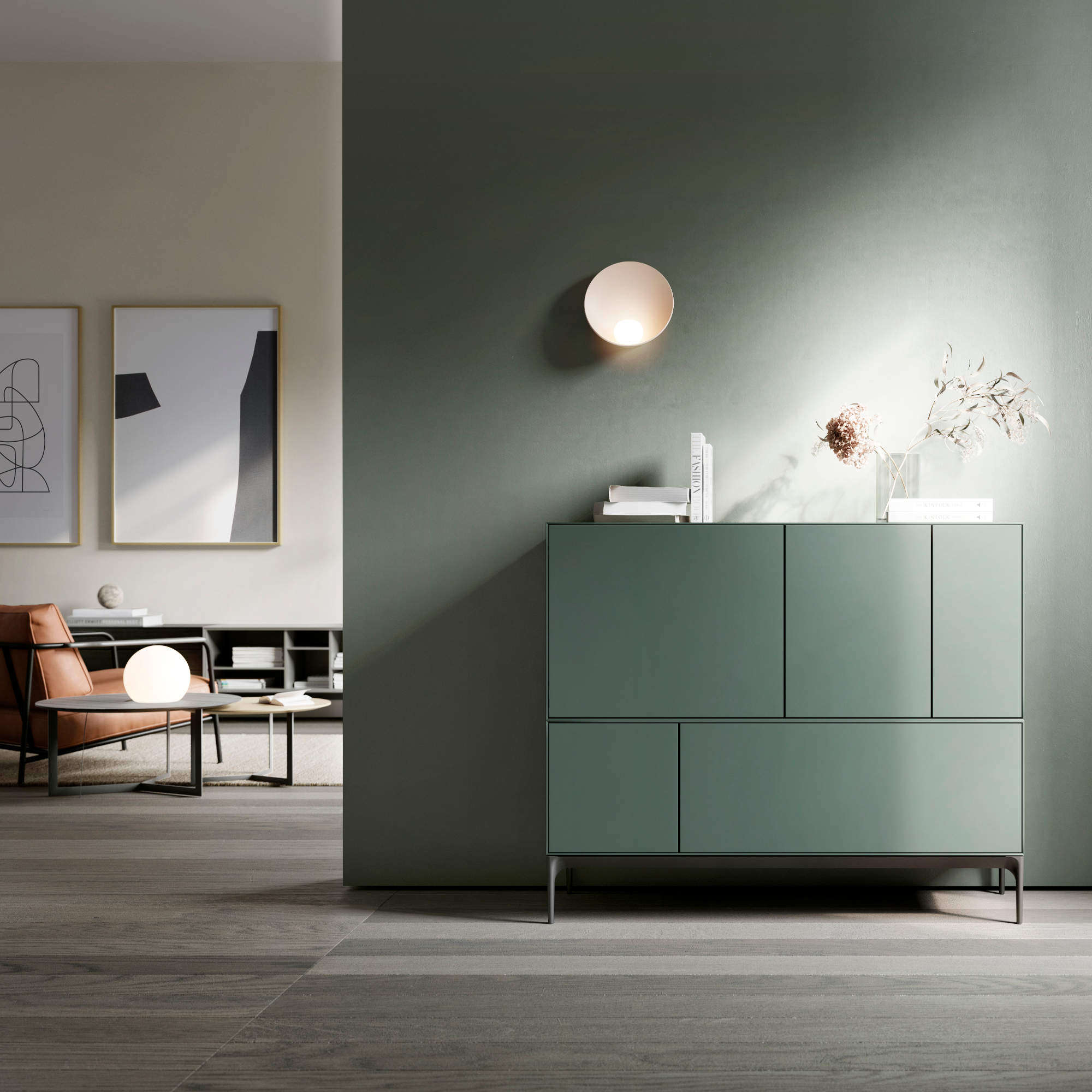 Lauki 69 Sideboard - Graphite/Moss Green-2