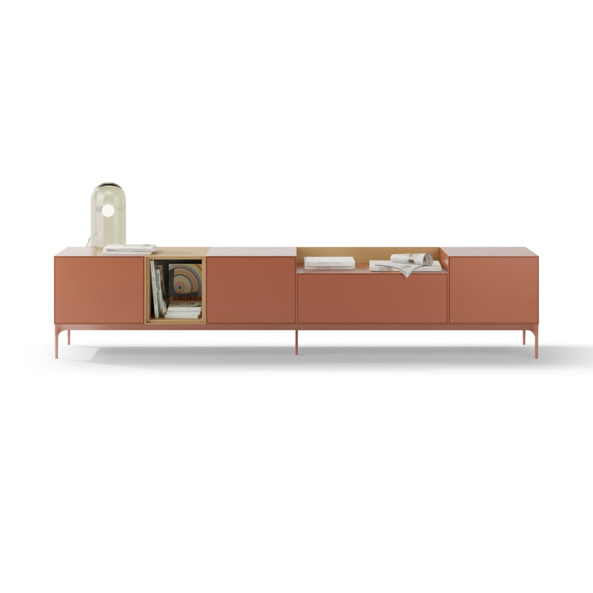Lauki Sideboard – 256x45x54 / Lacquered (Indian) / Wood (Tobacco)-1