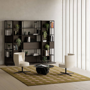 Literatura Open Bookcase - Black/Super Matt Oak