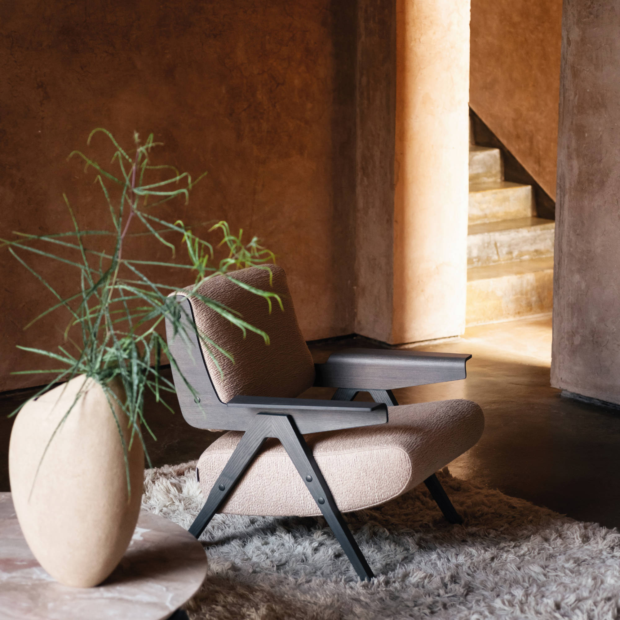 Lina 0LNAPL078 Armchair - Grey Stained T49/Fabric D (Dionea 01)