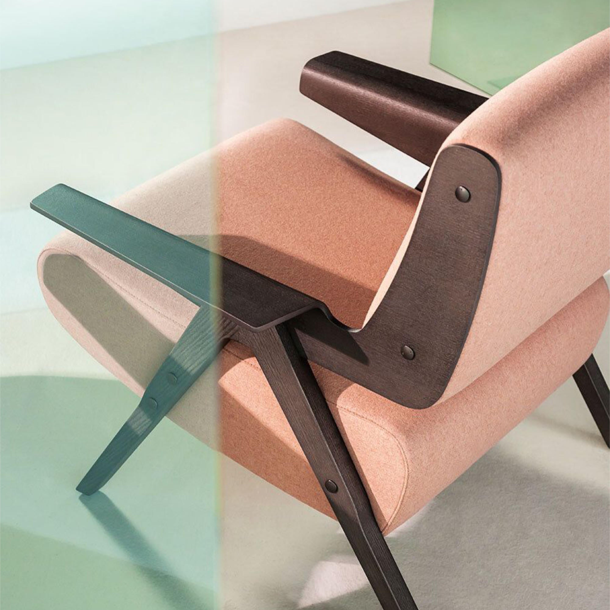 Lina 0LNAPL078 Armchair - Walnut Stained T134/Fabric T (Timon 01)-4