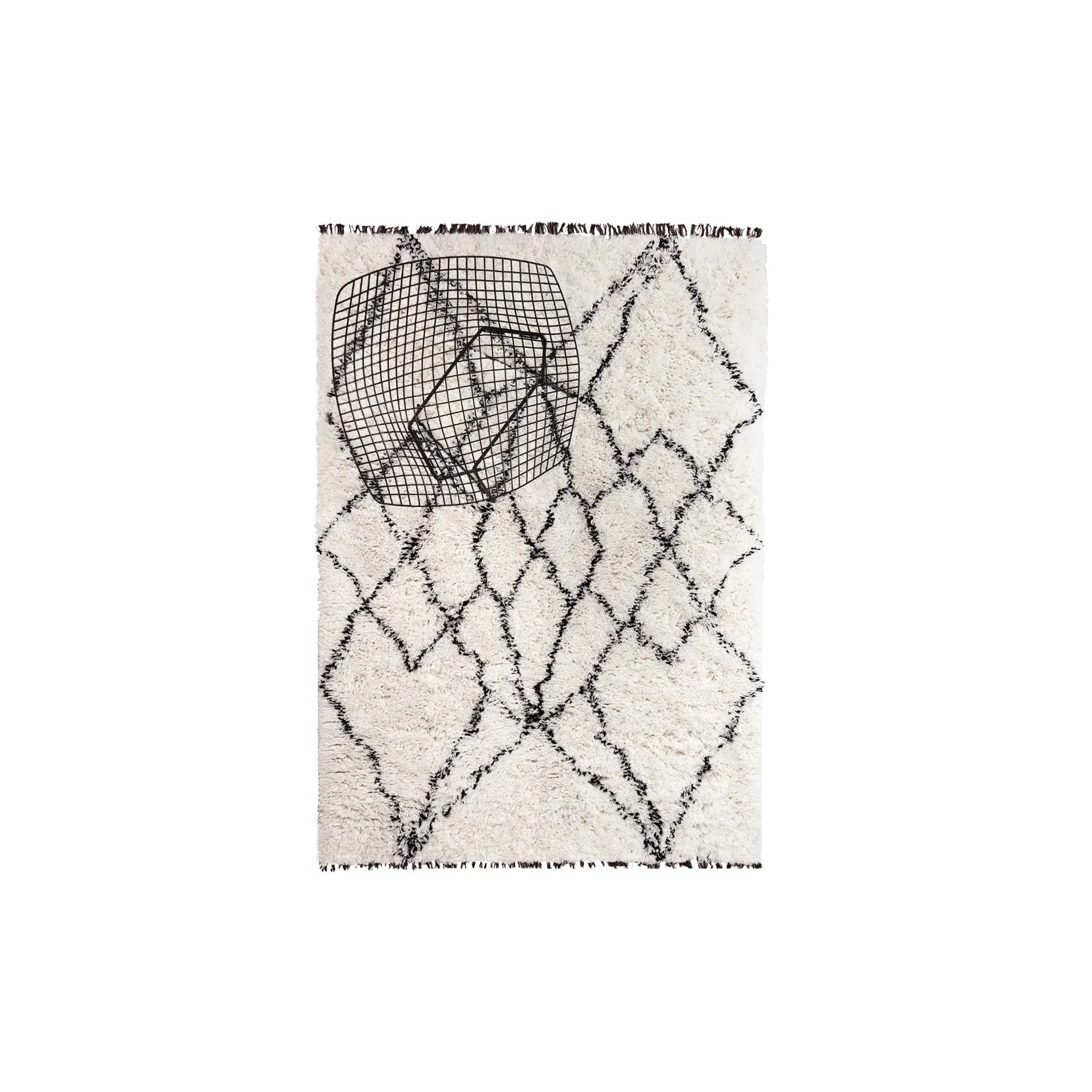 Ruffle Rug - Black - 200x140