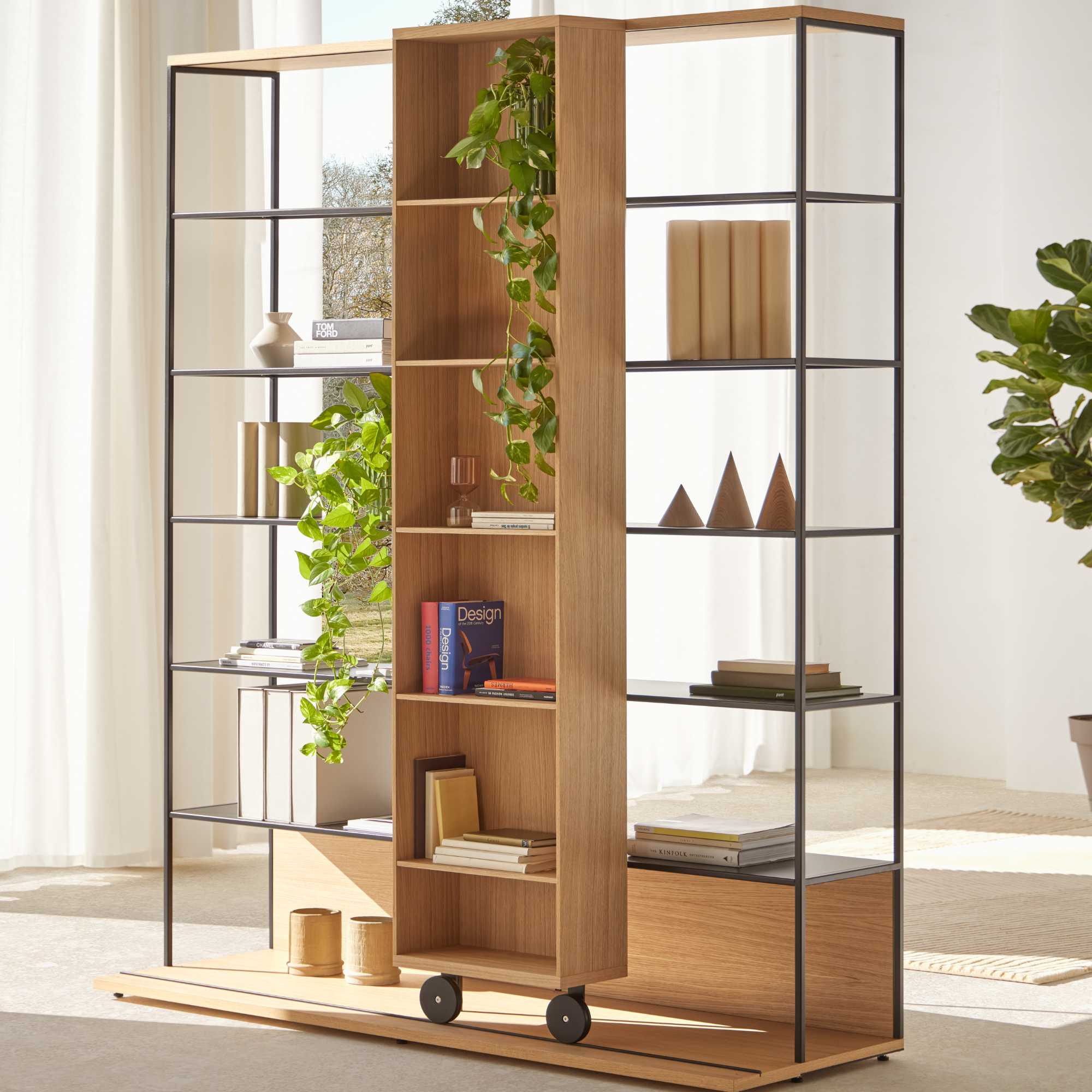 Literatura Open LOS520 Bookcase - Ebony Stained Oak-4