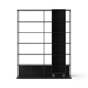 Literatura Open LOP520 Bookcase - Black/Ebony Stained Oak