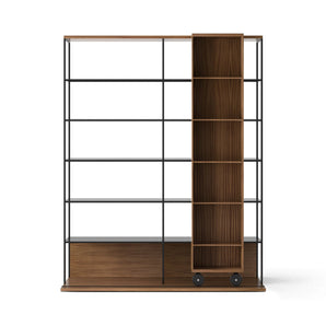 Literatura Open LOP520 Bookcase - Black/Walnut Stained Walnut