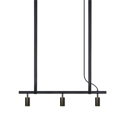 Long John Model 3 Pendant Lamp - Black/Bronze/Black Leather