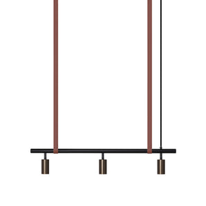 Long John Model 3 Pendant Lamp - Black/Bronze/Brown Leather